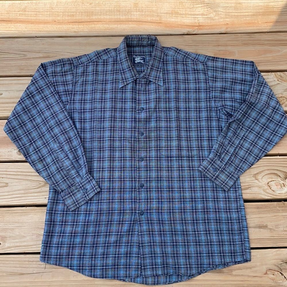Vtg Burberry long sleeve shirt made in USA size L
